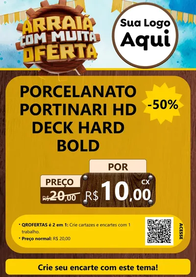 Modelo de Cartaz para Cartaz A4 Vertical com o tema Ofertas de São João - Junina para Pisos e revestimentos