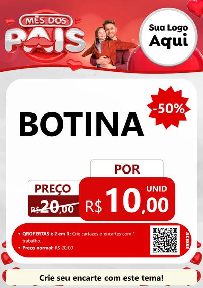 Modelo de Cartaz para Cartaz A4 Vertical com o tema Mês dos Pais para Agropecuária
