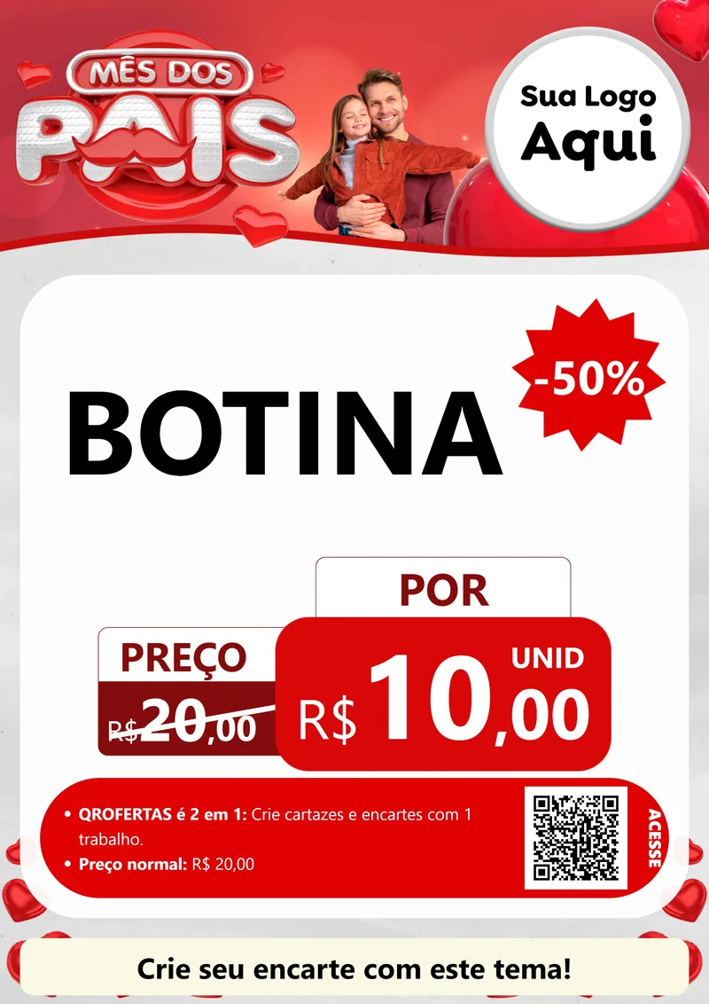 Modelo de Cartaz para Cartaz A4 Vertical com o tema Mês dos Pais para Agropecuária