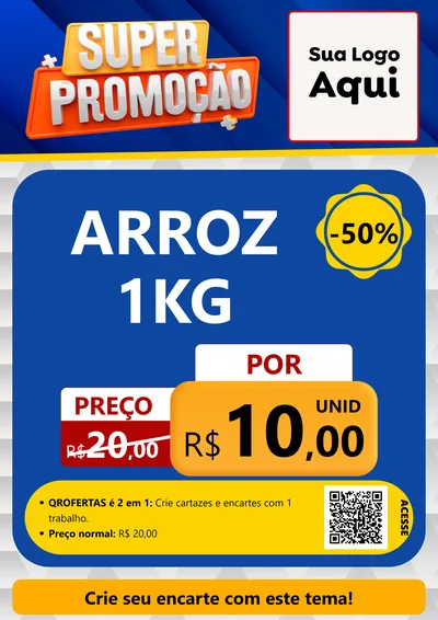 Modelo de Cartaz para Cartaz A4 Vertical com o tema Super Promoção para Supermercado