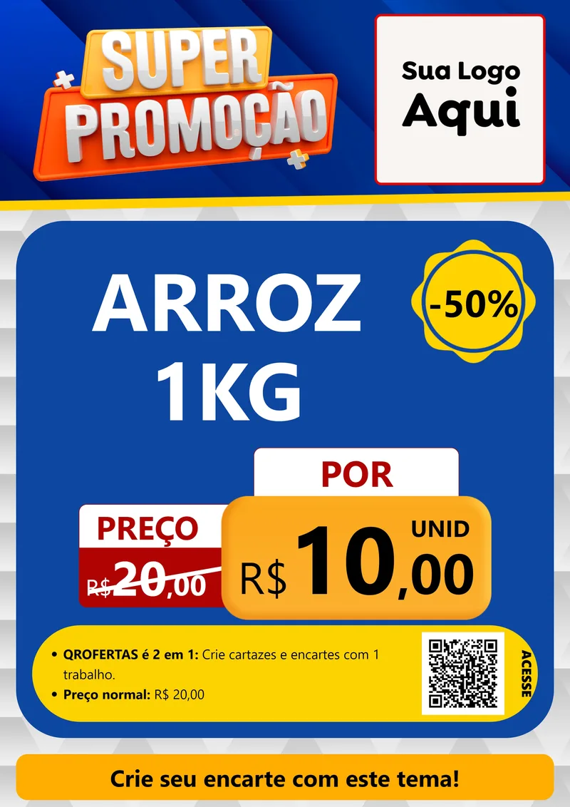 Modelo de Cartaz para Cartaz A4 Vertical com o tema Super Promoção para Supermercado