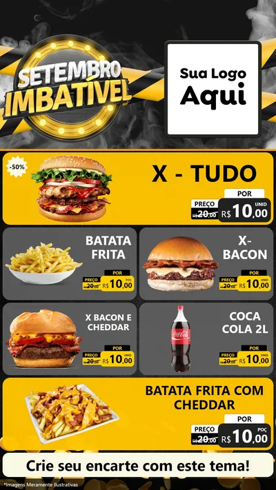 Modelo de TV para TV Vertical com o tema Setembro Imbatível para Hamburgueria
