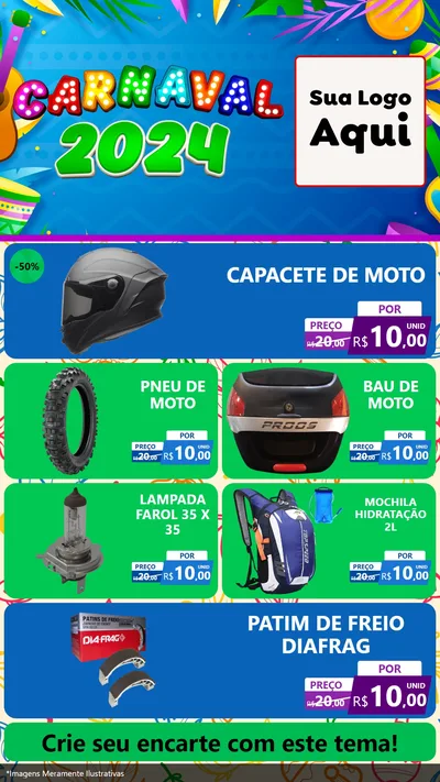 Modelo de TV para TV Vertical com o tema Carnaval 2027 para Moto peças