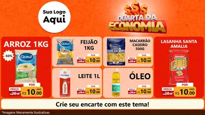 Modelo de TV para TV Horizontal com o tema Quarta da Economia para Supermercado