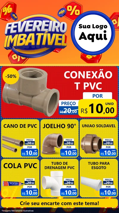 Modelo de Rede Social para Stories com o tema Fevereiro Imbatível para Tubos e conexões