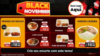 Modelo de TV para TV Horizontal com o tema Black November para Restaurante