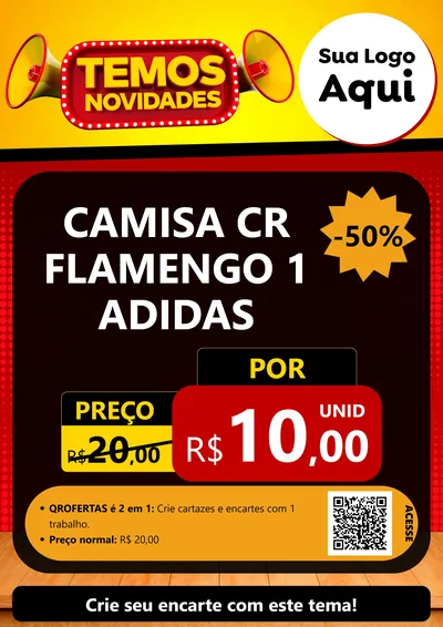 Modelo de Cartaz para Cartaz A4 Vertical com o tema Temos Novidades para Roupas e acessórios
