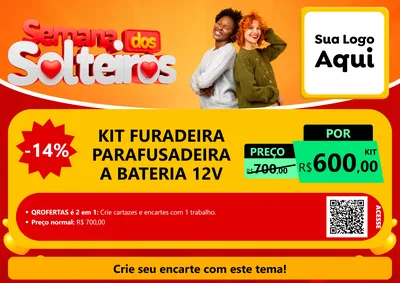Modelo de Cartaz para Cartaz A4 Horizontal com o tema Semana dos Solteiros para Maquinas e Ferramentas