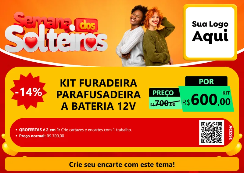 Modelo de Cartaz para Cartaz A4 Horizontal com o tema Semana dos Solteiros para Maquinas e Ferramentas