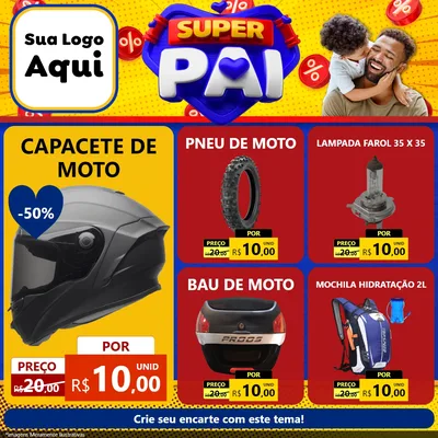 Modelo de Rede Social para Feed Facebook com o tema Super Pai para Moto peças