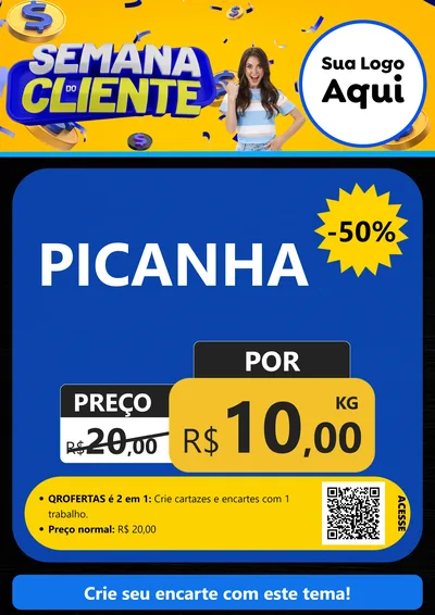 Modelo de Cartaz para Cartaz A4 Vertical com o tema Semana do Cliente para Açougue
