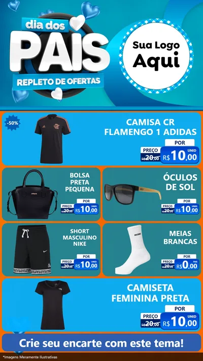 Modelo de TV para TV Vertical com o tema Dia Dos Pais Repleto de Ofertas para Roupas e acessórios