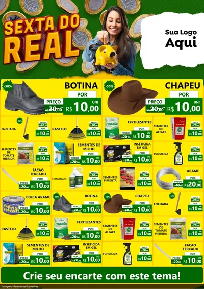 Modelo de Encarte para Encarte A4 Vertical com o tema Sexta do Real para Agropecuária