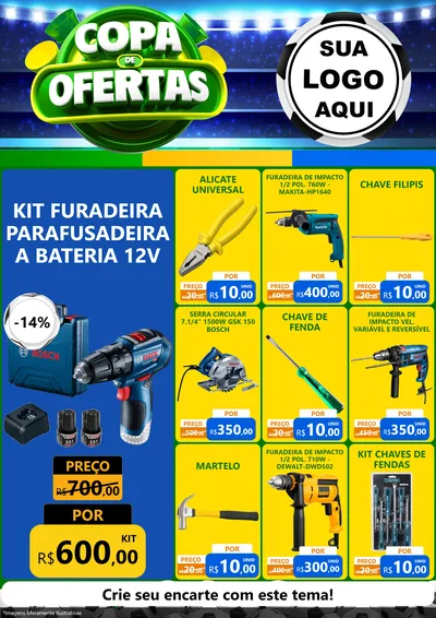 Modelo de Encarte para Encarte A4 Vertical com o tema Copa de Ofertas para Maquinas e Ferramentas
