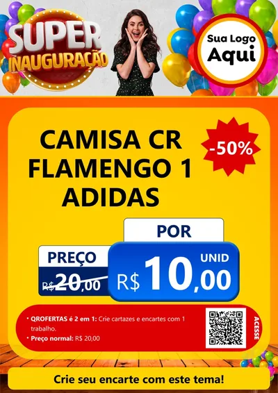 Modelo de Cartaz para Cartaz A4 Vertical com o tema Super Inauguração para Roupas e acessórios
