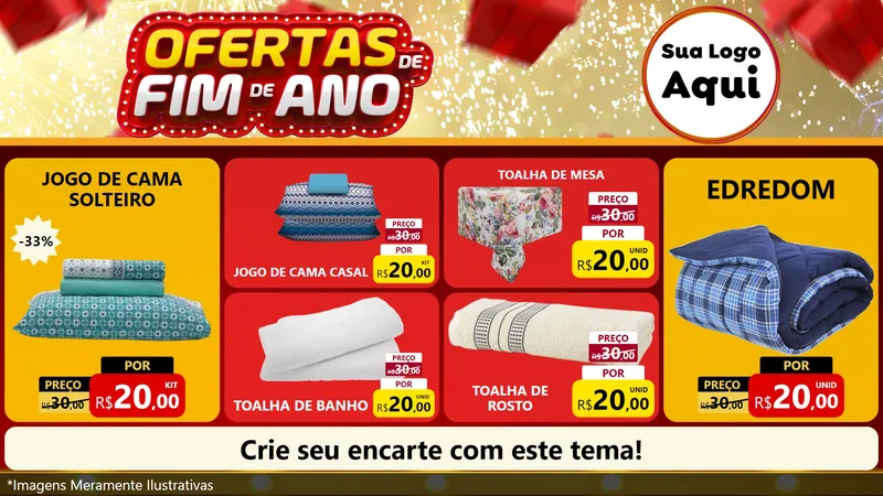 Modelo de TV para TV Horizontal com o tema Ofertas de Fim de Ano para Cama, Mesa e Banho