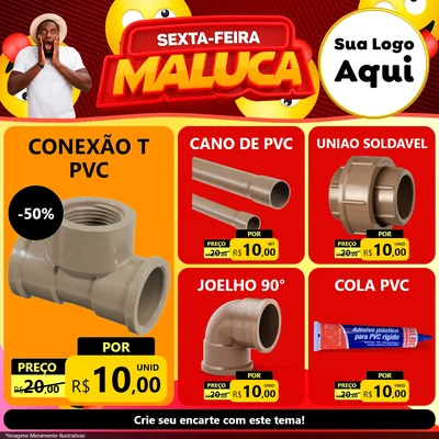 Modelo de Rede Social para Feed Facebook com o tema Sexta-feira Maluca para Tubos e conexões
