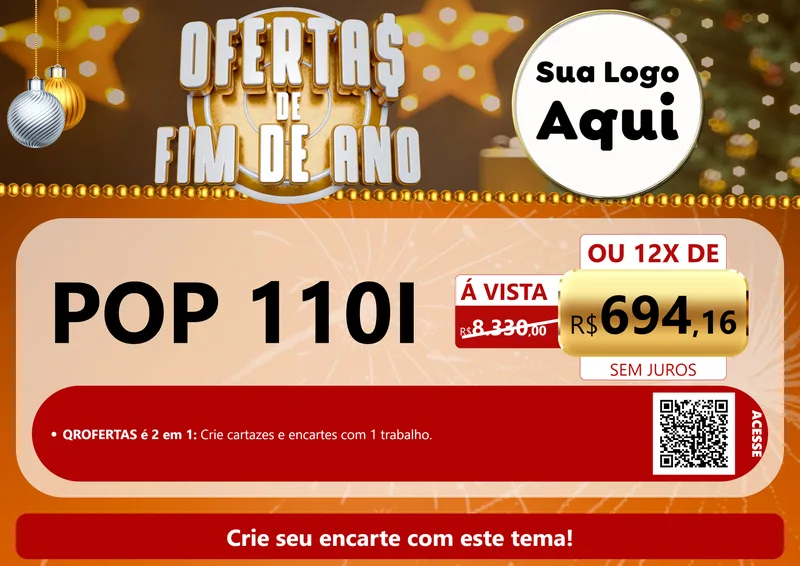 Modelo de Cartaz para Cartaz A4 Horizontal com o tema Ofertas de Fim de Ano para Concessionaria de Motos