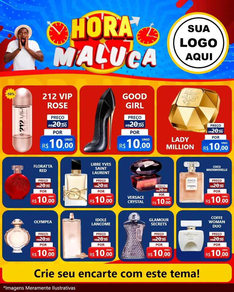 Modelo de Rede Social para Feed Instagram com o tema Hora Maluca para Perfumes