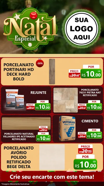 Modelo de TV para TV Vertical com o tema Natal Especial para Pisos e revestimentos