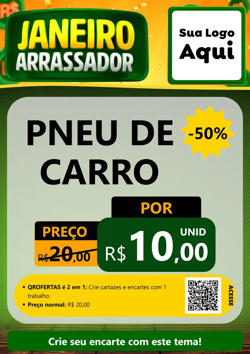Modelo de Cartaz para Cartaz A4 Vertical com o tema Janeiro Arrasador para Auto peças