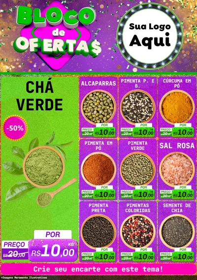 Modelo de Encarte para Encarte A4 Vertical com o tema Bloco de Ofertas para Produtos Naturais
