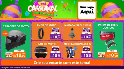 Modelo de TV para TV Horizontal com o tema Pré-Carnaval Com Economia para Moto peças