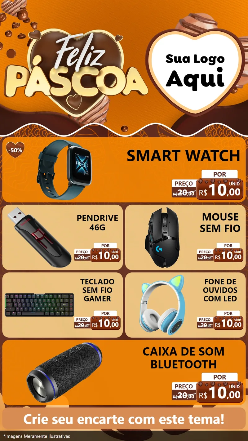Modelo de TV para TV Vertical com o tema Feliz Páscoa para Informática