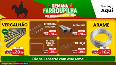 Modelo de TV para TV Horizontal com o tema Semana Farroupilha - Uma Barbaridade de Ofertas para Ferragens