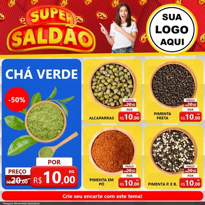 Modelo de Rede Social para Feed Facebook com o tema Super Saldão para Produtos Naturais