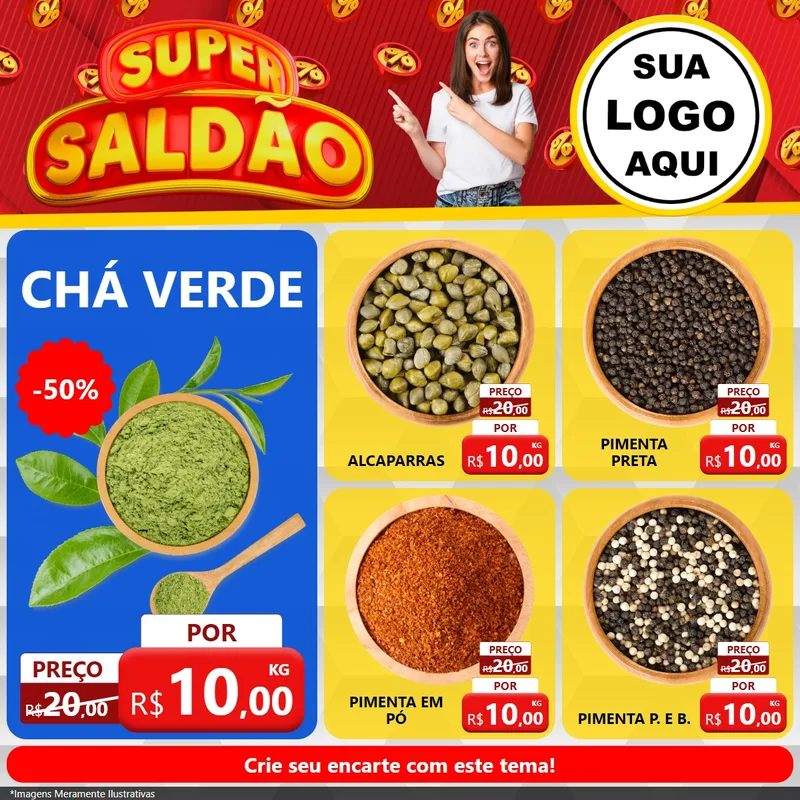 Modelo de Rede Social para Feed Facebook com o tema Super Saldão para Produtos Naturais