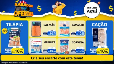 Modelo de TV para TV Horizontal com o tema Sabadou de Ofertas para Peixaria