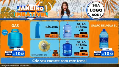 Modelo de TV para TV Horizontal com o tema Janeiro Imbatível para Água e gás