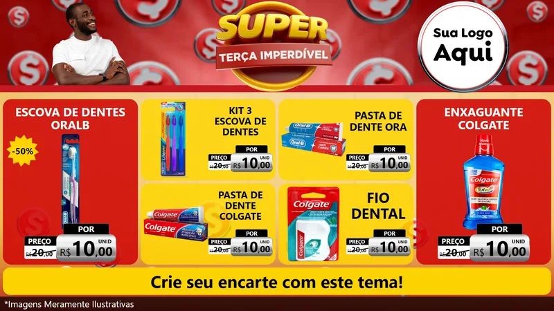 Modelo de TV para TV Horizontal com o tema Super Terça Imperdível para Higiene Pessoal