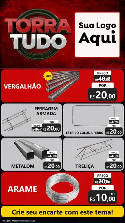 Modelo de TV para TV Vertical com o tema Torra Tudo para Ferragens