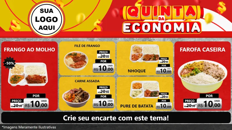 Modelo de TV para TV Horizontal com o tema Quinta da Economia para Restaurante