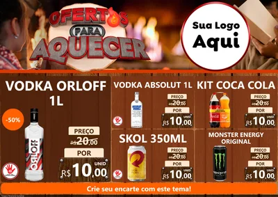 Modelo de Encarte para Encarte A4 Horizontal com o tema Ofertas Para Aquecer para Distribuidora de bebidas