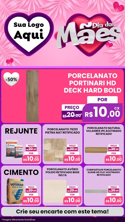 Modelo de Rede Social para Stories com o tema Dia das Mães para Pisos e revestimentos