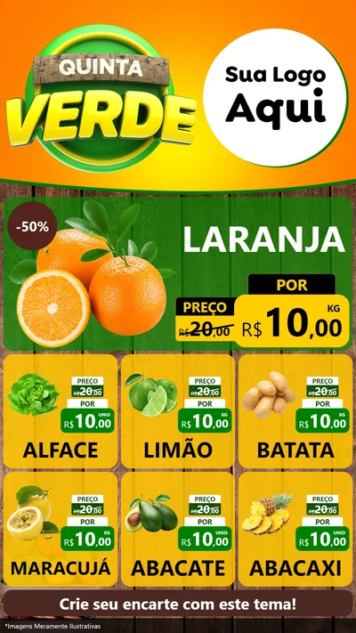 Modelo de Rede Social para Stories com o tema Quinta Verde para Hortifrúti