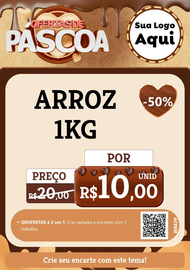 Modelo de Cartaz para Cartaz A4 Vertical com o tema Ofertas de Páscoa para Supermercado