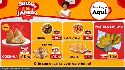 Modelo de TV para TV Horizontal com o tema Saldão de Janeiro para Salgadaria