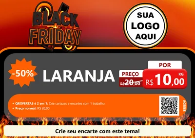 Modelo de Cartaz para Cartaz A4 Horizontal com o tema Black Friday para Hortifrúti