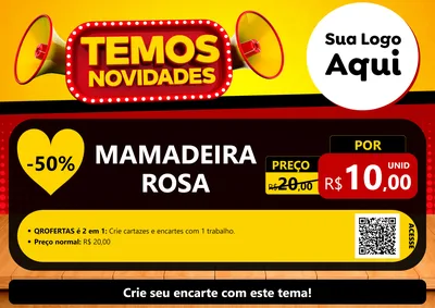 Modelo de Cartaz para Cartaz A4 Horizontal com o tema Temos Novidades para Bebês