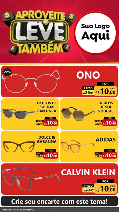 Modelo de TV para TV Vertical com o tema Aproveite e Leve Também para Óticas