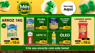 Modelo de TV para TV Horizontal com o tema Especial Mês do Cliente para Supermercado
