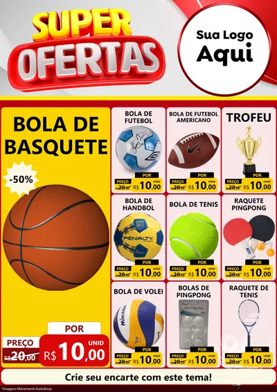 Modelo de Encarte para Encarte A4 Vertical com o tema Super Ofertas para Artigos Esportivos