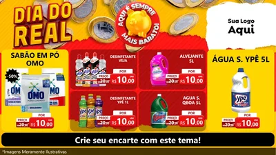 Modelo de TV para TV Horizontal com o tema Dia Do Real para Produtos de Limpeza