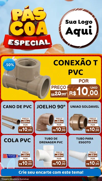 Modelo de Rede Social para Stories com o tema Páscoa Especial para Tubos e conexões