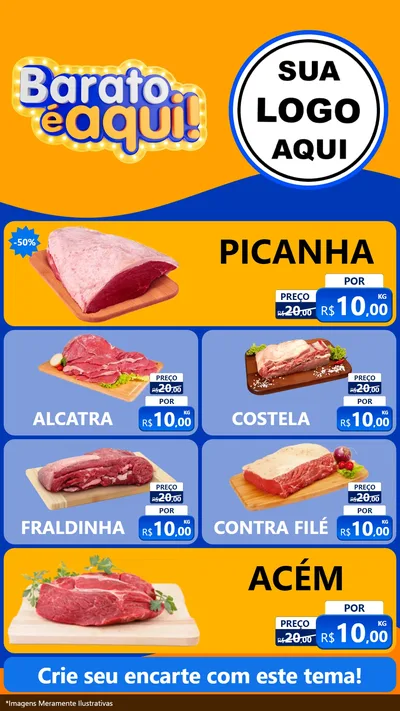 Modelo de TV para TV Vertical com o tema Barato é aqui para Açougue