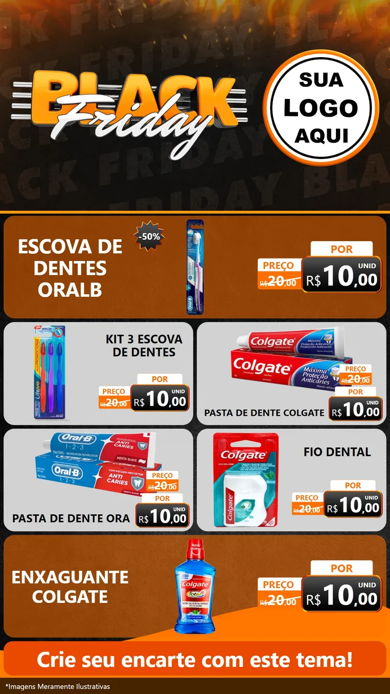 Modelo de TV para TV Vertical com o tema Black Friday para Higiene Pessoal